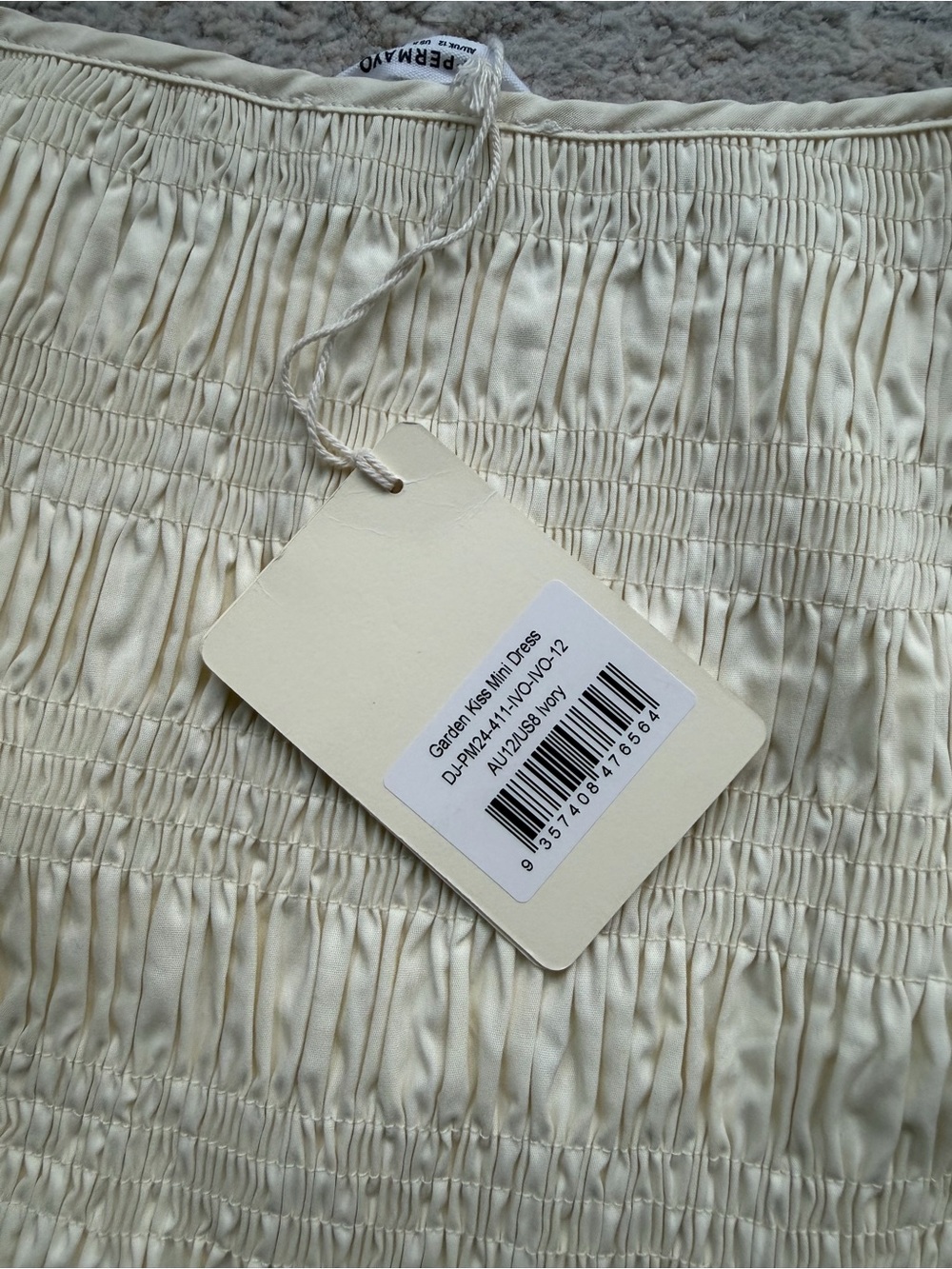Peppermayo Garden Kisses Shirred Mini Dress - Ivory (NWT) - Picture 9 of 10